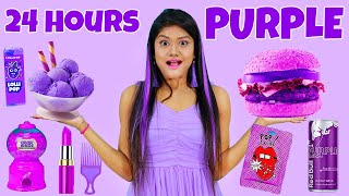 I Only ate PURPLE FOOD \& Used PURPLE Things For 24 Hours | EATING ONLY ONE COLOR FOOD FOR 24 HOURS