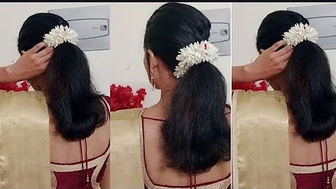 2 unique open hair hairstyle 🌺🌺with mullapoo/simple hairstyles for sarees.