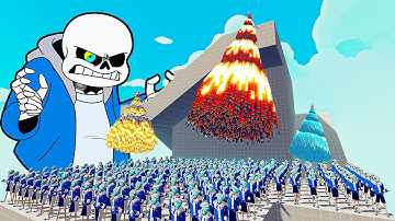 200x SANS vs 4x EVERY GOD - Totally Accurate Battle Simulator TABS