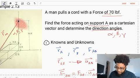 Force Vector Along a Line Example