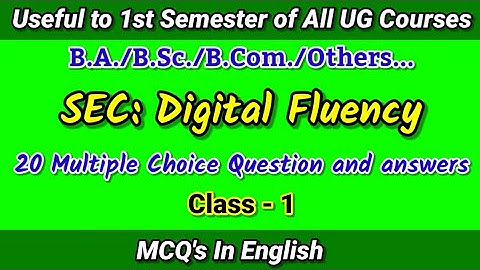 MCQs of Digital Fluency in English / Class 1