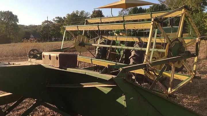 John Deere 730 Tractor and John Deere 42 Combine