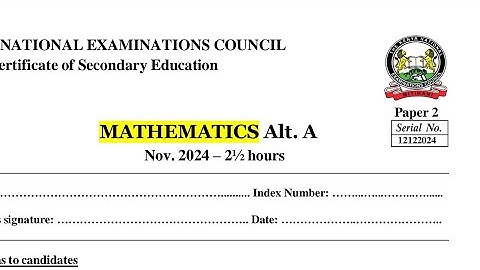 KCSE 2024 MATHS PAPER 2 REVISION  SECTION 1
