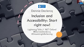 Inclusion and Accessibility? Start right now! - .NET Oxford lightning talks