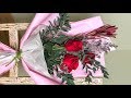Как красиво упаковать 1 или 3 розы Оригинально упаковать розы Мастер Класс по флористике