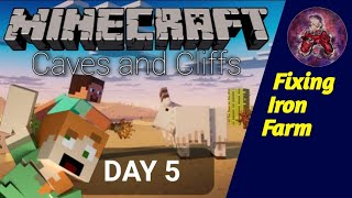 Minecraft Caves & Cliffs! Multiplayer! Using Radmin VPN! Fixing our Iron Farm ! Live India! Day 5