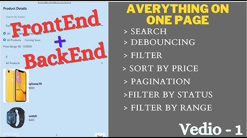 Product Page Introduction || React Redux + MongoDB || Search || Pagination || Filter || SortingPrice