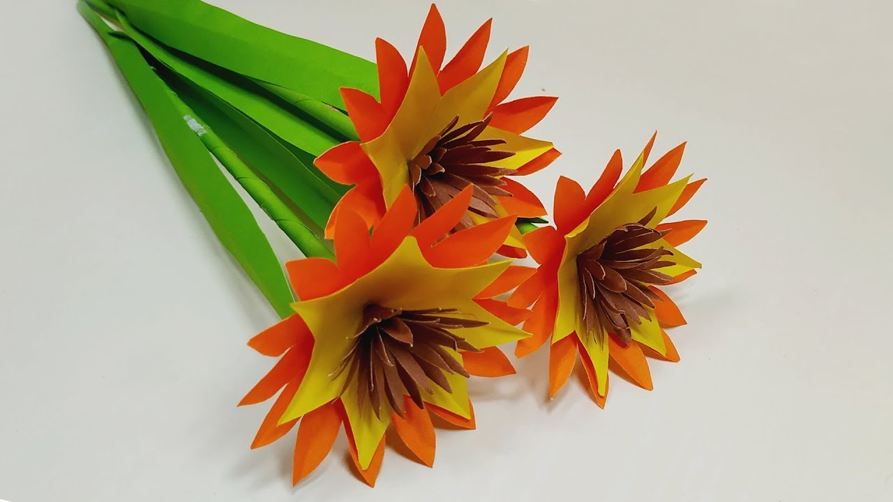 Stick Flower Making Easy Paper Flower Home Handcraft Idea Crafts Idea Jarines Crafty Creation
