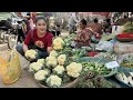 Village market : Buy Cauliflower and cooking - Cooking with Sreypov