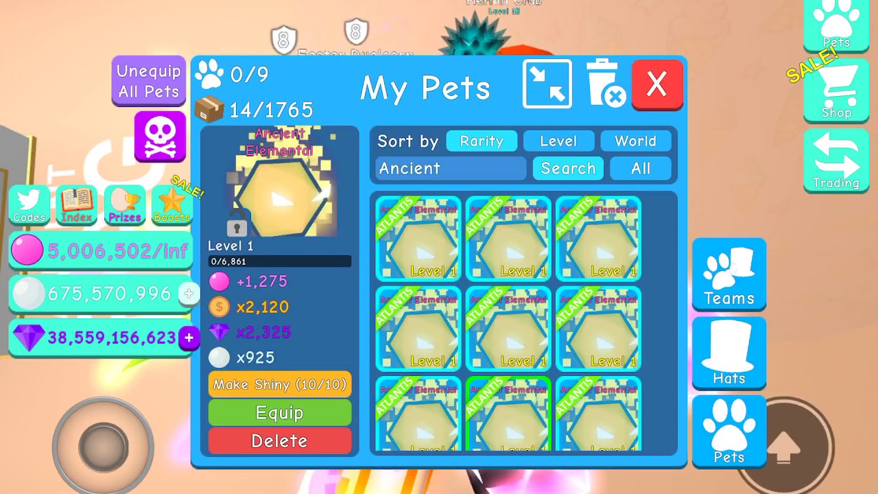 Making shiny Ancient Elemental in BGS