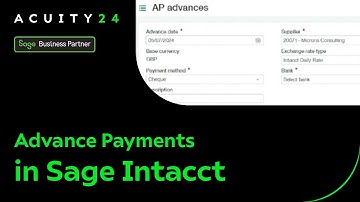 Advance Payments in Sage Intacct