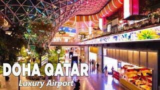 Overnight in a Luxury Airport, Doha Qatar Walking Tour 2023 [4K]