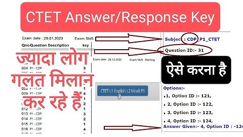 CTET 2022-23 Answer Key🔥 correct Matching with response sheet properly