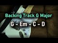 Pop rock backing track g major  g em c d  80 bpm  guitar backing track