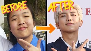 BECOMING BTS RM (KPOP hair and makeup transformation)