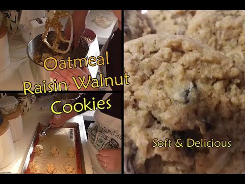 Oatmeal Raisin Walnut Cookies | Soft & Delicious