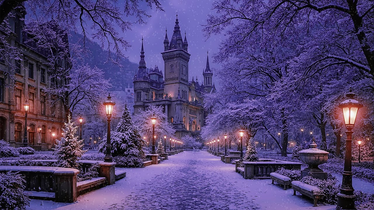 Silent Snowy Victorian Castle on a Enchanted Winter | Dark Academia Piano for Deep Thought & Sleep