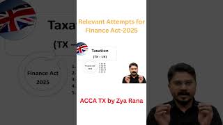 ACCA | TX UK - Relevant Attempts for Finance Act -  2025 | June 2026 | Zya Rana | Escribir Academy