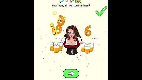 Delete Puzzle Erase Her: ALL LEVEL 37 How Many Drinks Can She Take #SSSBGames #youtubeshorts #Shorts