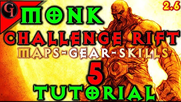 Diablo 3 Challenge Rift 5 Tutorial | Monk | Map Gear Skills