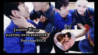 Jackson Wang flirting with everyone, EVEN A DAMN ROCK