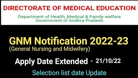 #GNM Apply Date Extended #GNM Notification 2022