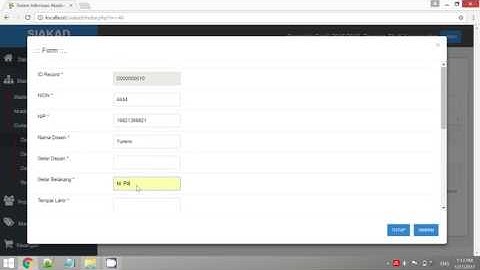 Panduan Siakad Feeder Dikti, Menu Master Data