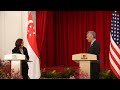 Pm lee hsien loong and us vice president kamala harris at the joint press conference qa segment