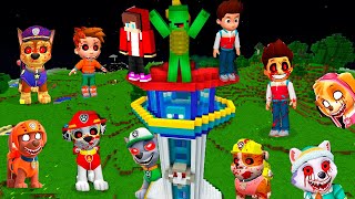 Scary Ryder and Puppies from PAW PATROL EXE vs Paw Patrol House jj and mikey in Minecraft  Maizen