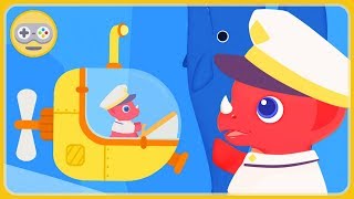 Динозаврик в подводной лодке - Подводный мир для детей * игра мультик screenshot 4