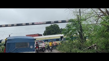 EMU Local Train Crossing at Rail Gate | Real Train Gate Scene | Local Train Action 2025