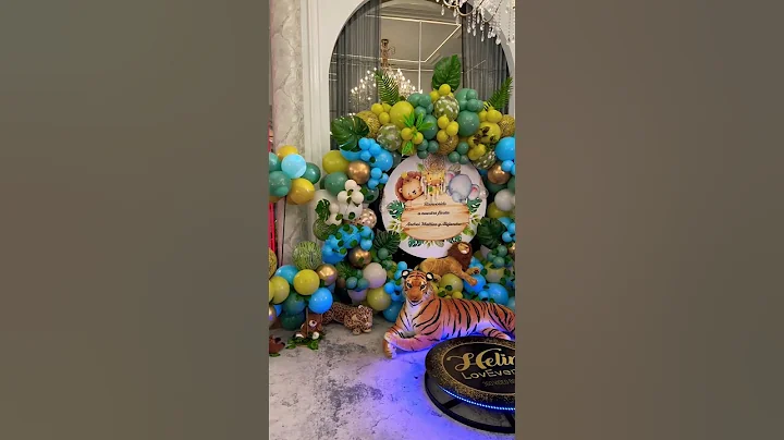 Balloons decor jungle party #shorts #balloons #balloondecoration #birthday #jungle #safari #party