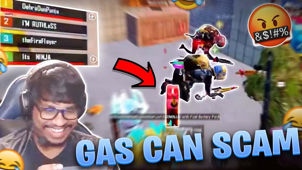 GAS CAN SCAM ON @UnqGamer @theChief. @ItsNinja07 | Ruthless Gaming | BGMI Telugu