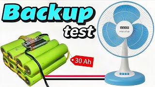 30Ah LiFePO4 Battery Backup Test with Table Fan | Usha Mist Air Fan Backup Full Test