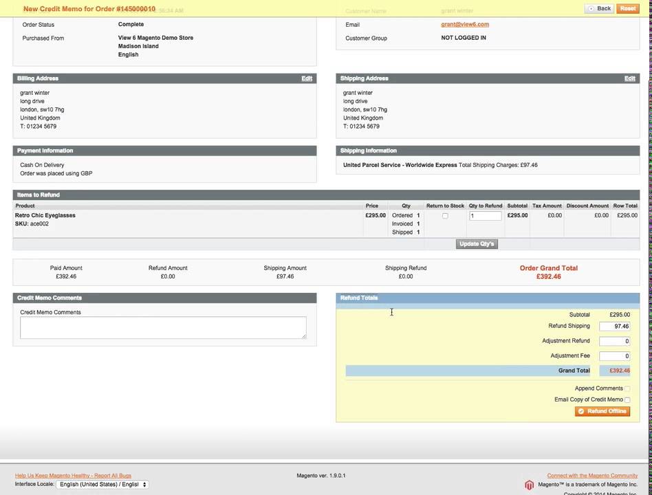 How to Perform a Magento Shipping Only Refund - YouTube