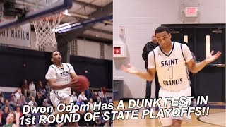 Dwon Odom Has A DUNK FEST In 1st ROUND OF STATE PLAYOFFS!! | FULL GAME HIGHLIGHTS