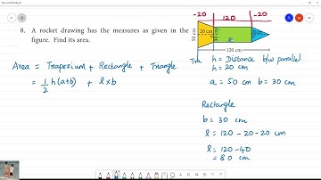 Class 8 TN  Maths 2.MEASUREMENTS  Exercise 2.2   8. A rocket drawing has the measures as given