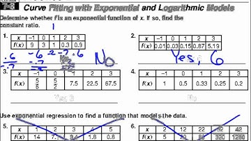 Precalculus Exponential and Logarithmic Regression Video 1.wmv
