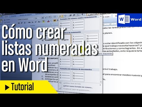 Video: Cómo Hacer Una Lista Numerada