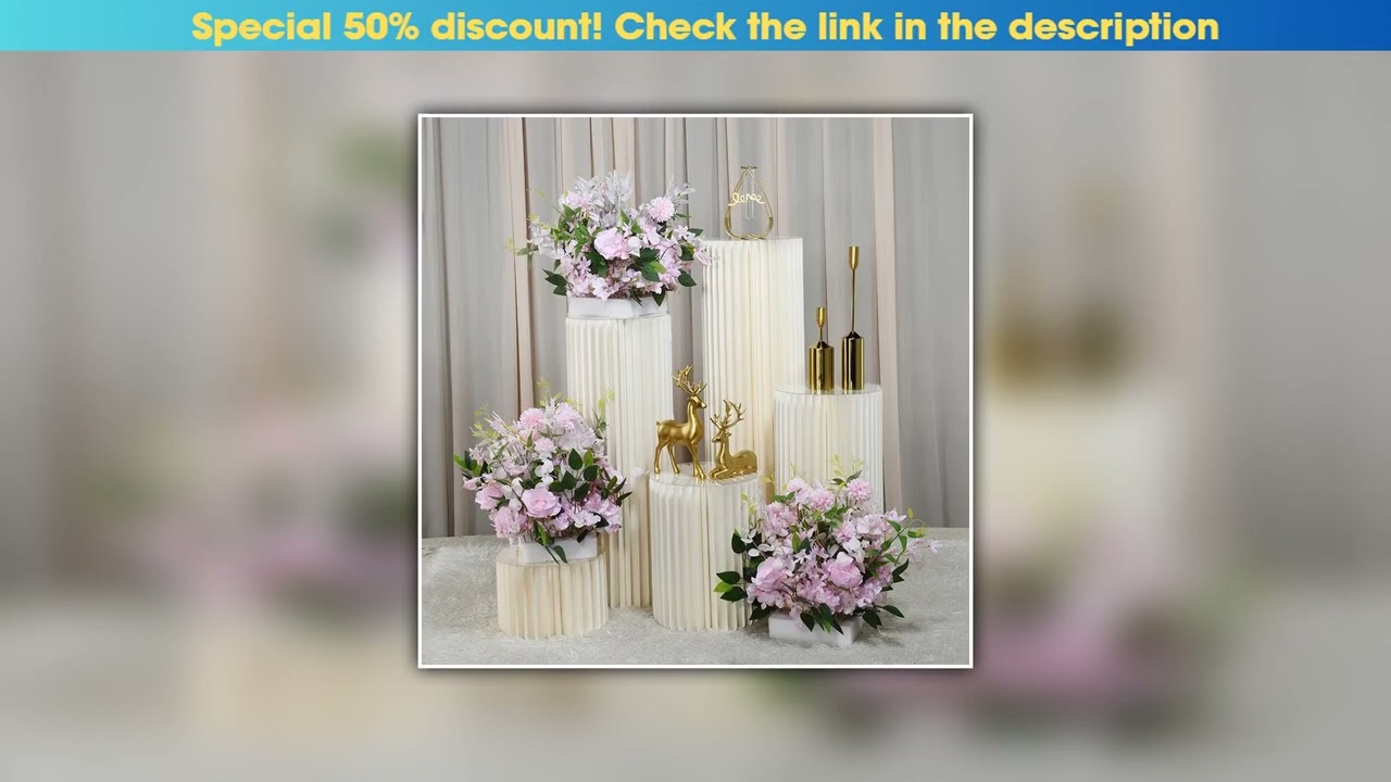 Discount Wedding Props Folding Cylinder Dessert Table Roman Pillar Road Guide Column Folding Pillar