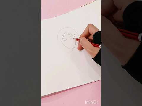 A girl with hijab-pencil sketch- Drawing tutorial. #howtodraw #shorts #shortsvideo #muslim girls