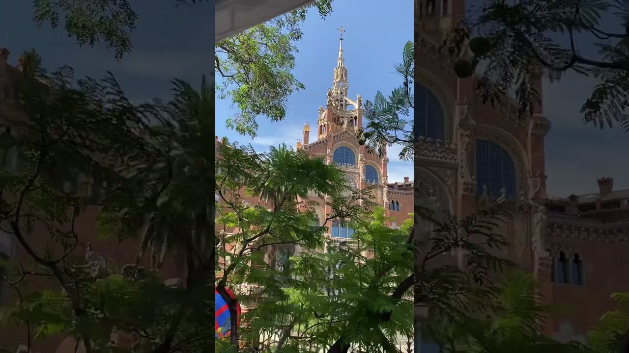 Hospital De La Santa Creu I Sant Pau From The Hop On Off Trolley In Barcelona Church