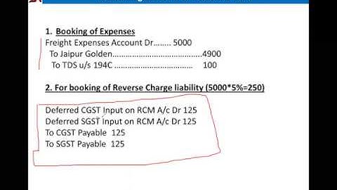 GST Accounting Entry for Reverse Charge Mechanisum