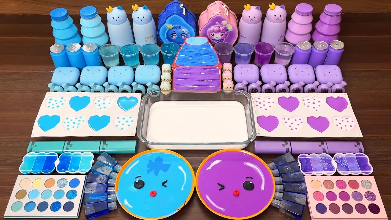 Slime Mixing Random Items into Glossy: Blue vs Purple Battle