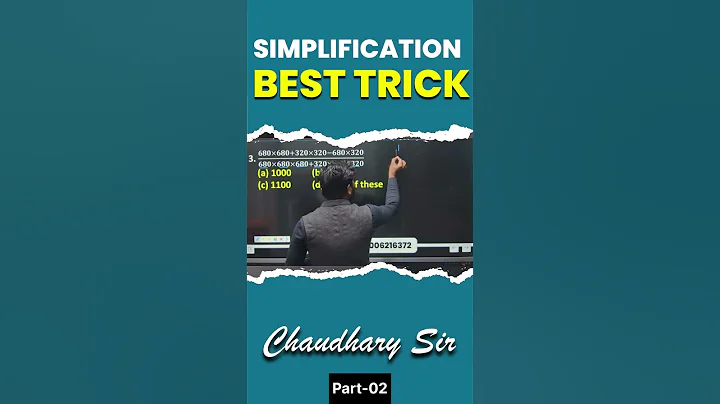 simplification Short trick  by Chaudhary Sir #shorts #ssc #roaro #uksi #mts #maths #mathstricks