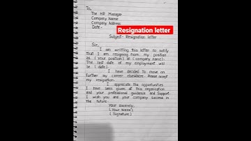 Resignation letter