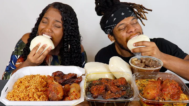 FUFU, EGUSI STEW, CASSAVA LEAVES AND GOAT PEPPER SOUP MUKBANG :: OUR FIRST TIME!!