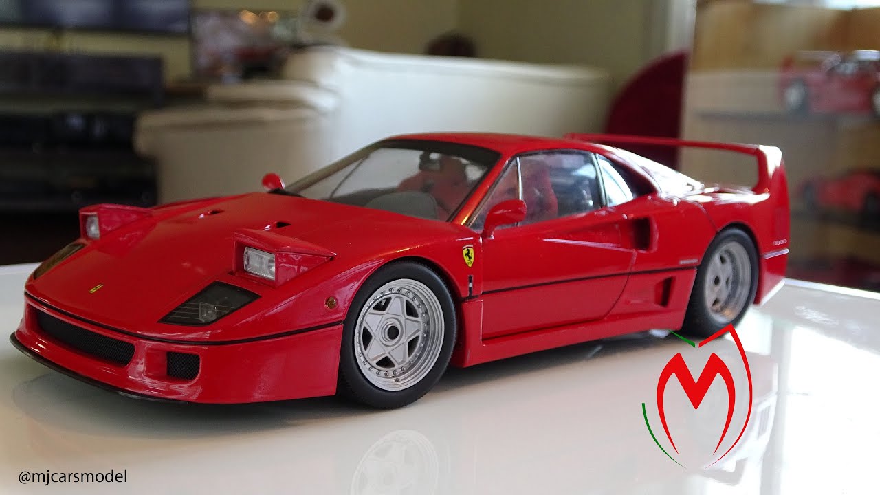 Ferrari F40 1/18 ガレージシーン ジオラマモデル Ferrari F40 made by Kyosho in 1/18 scale diecast. - YouTube