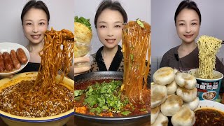 Mukbang Challenge Eating Spicy 🔥🥵 Noodles 🍜 Fire noodles🍜🍛Chinese food#yummy #soup #noodles 