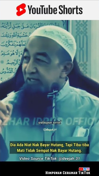 Dia Ada Niat Nak Bayar Hutang, Tapi Tiba-tiba Mati Tidak Sempat Nak Bayar Hutang | Ustaz Azhar Idrus